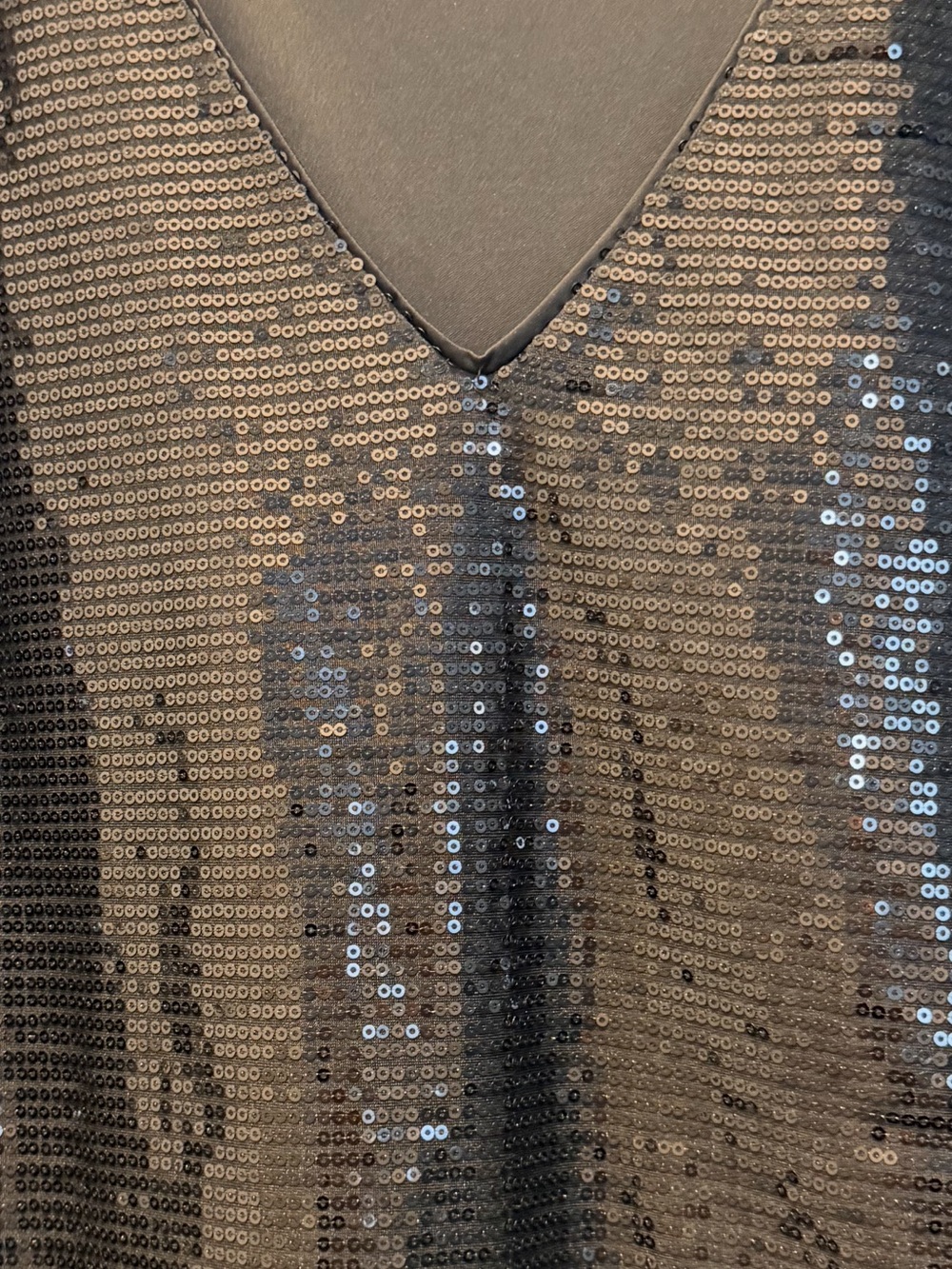 Nine West Black Sequin V-Neck Tank